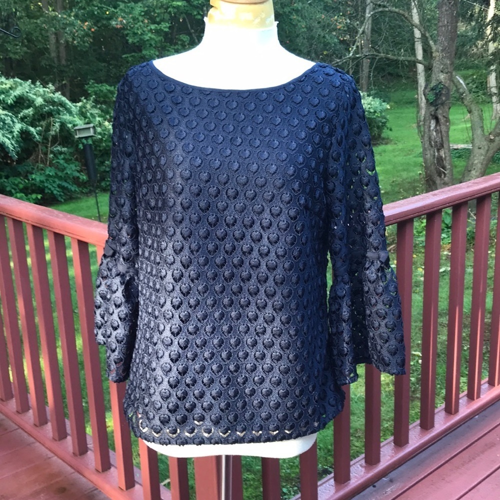 RSVP by Talbots mall navy lace blouse.